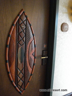 Warrior shield door art
